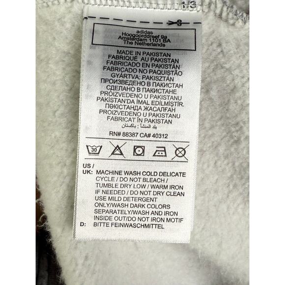 Adidas Originals Trefoil Essentials Crewneck Pullover Sweatshirt Gray Men Medium - Picture 6 of 8